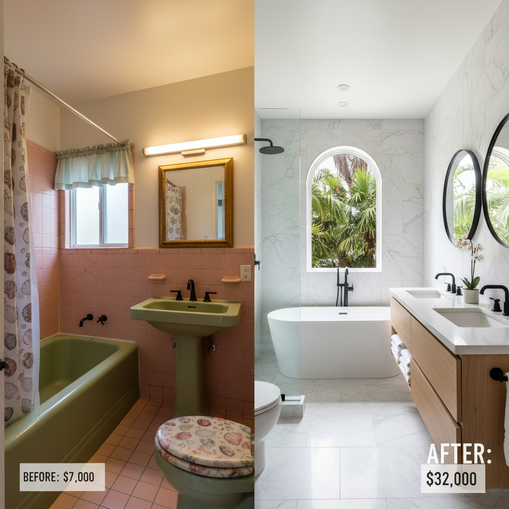 Bathroom remodel before and after Orange County 2026